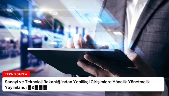 Sanayi ve Teknoloji Bakanlığı’ndan Yenilikçi Girişimlere Yönelik Yönetmelik Yayımlandı ⏬👇