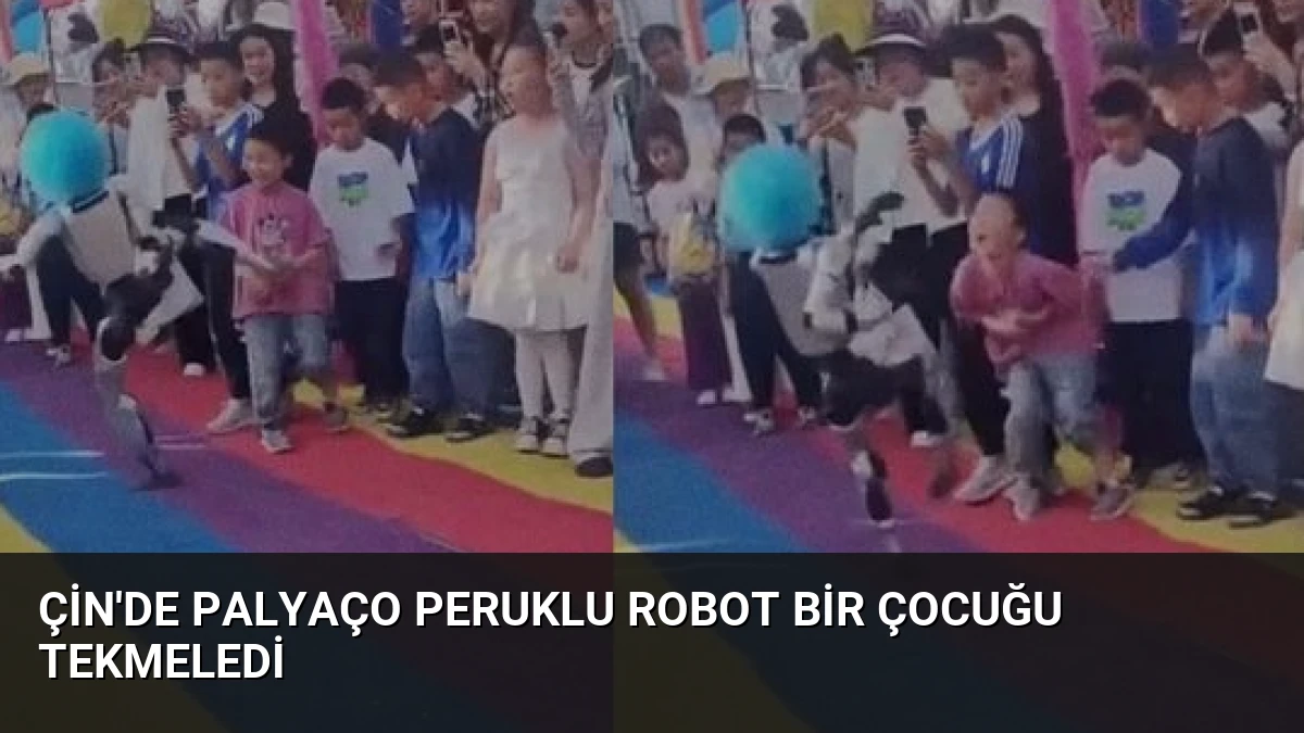 Çin’de Palyaço Peruklu Robot Bir Çocuğu Tekmeledi